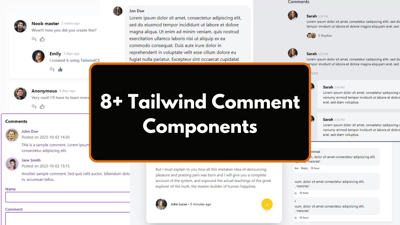 8+ Tailwind Comment Components Source Code Included.webp